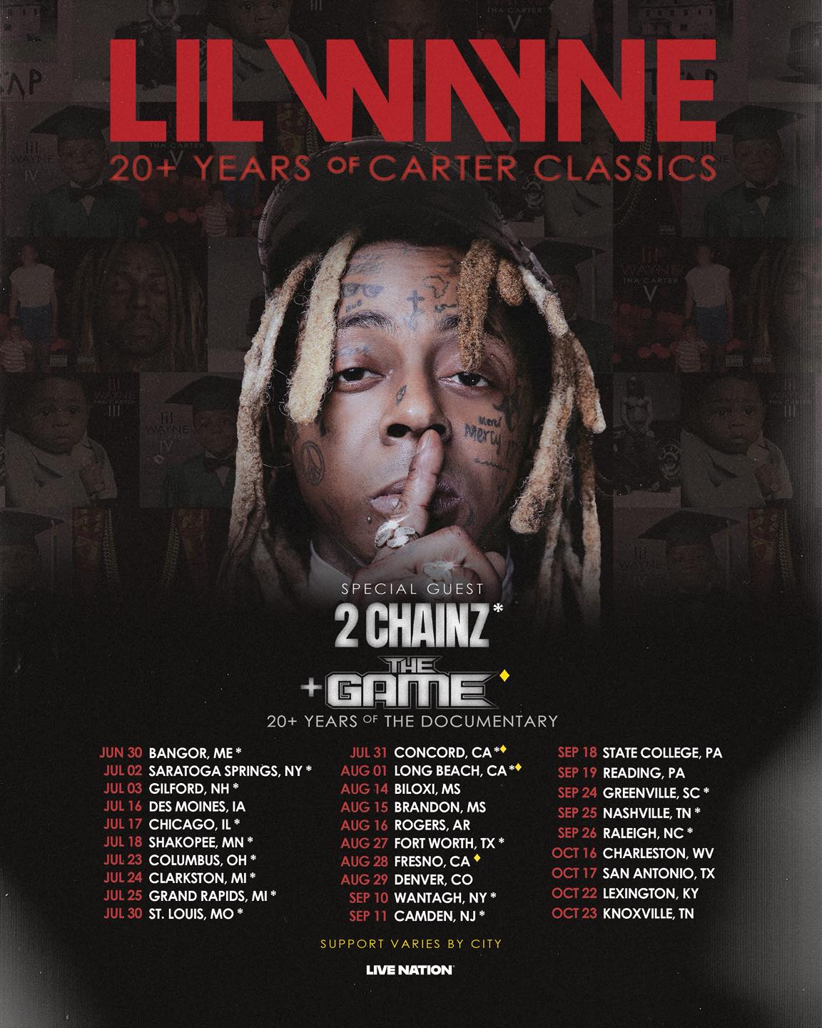 Lil Wayne LIL WAYNE: 20 YEARS OF CARTER CLASSICS Tour Poster 2026